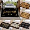 Alohomora Magic Key Welcome Mat Non-Slip Flannel Machine Washable Versatile for Living Room Bedroom Bathroom Home Decor Rug