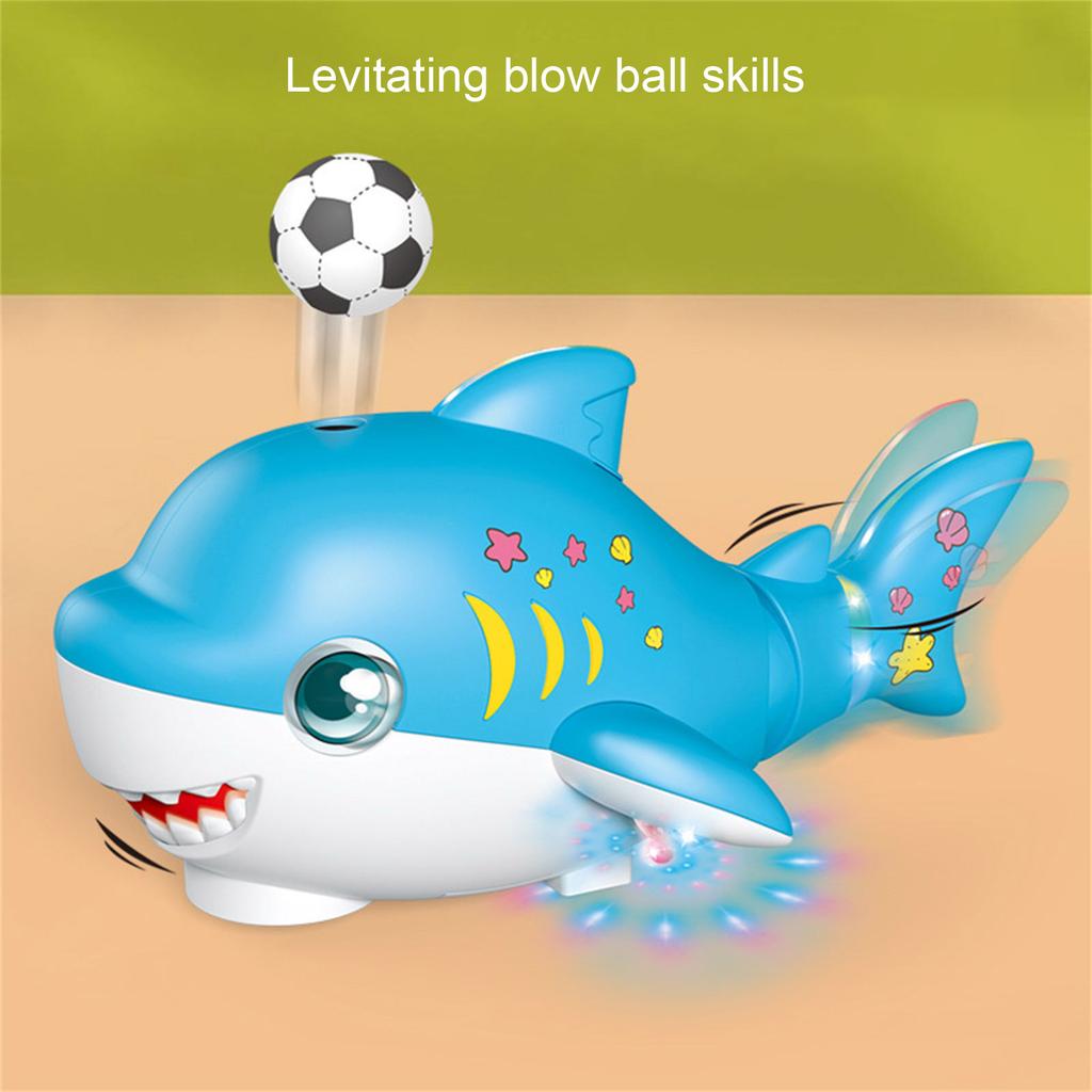 Fun Blowing Ball Swinging Shark Toy for Baby Sensory Development and Encouraging Crawling with Music Light Creative Gift