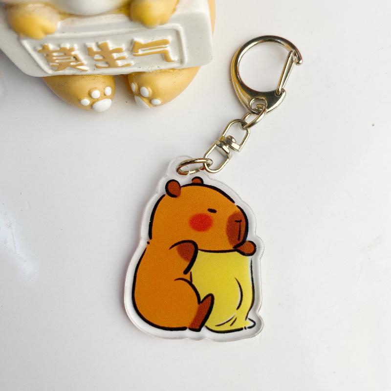 Double-Sided Acrylic Guinea Pig & Capybara Keychain – Cute, Funny Backpack Pendant, Small Gift