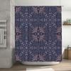 Elegant Blue Pink Floral Shower Curtain for Bathroom Decor Waterproof Fabric with Metal Hook Ring Set for Home Use Size Customiz