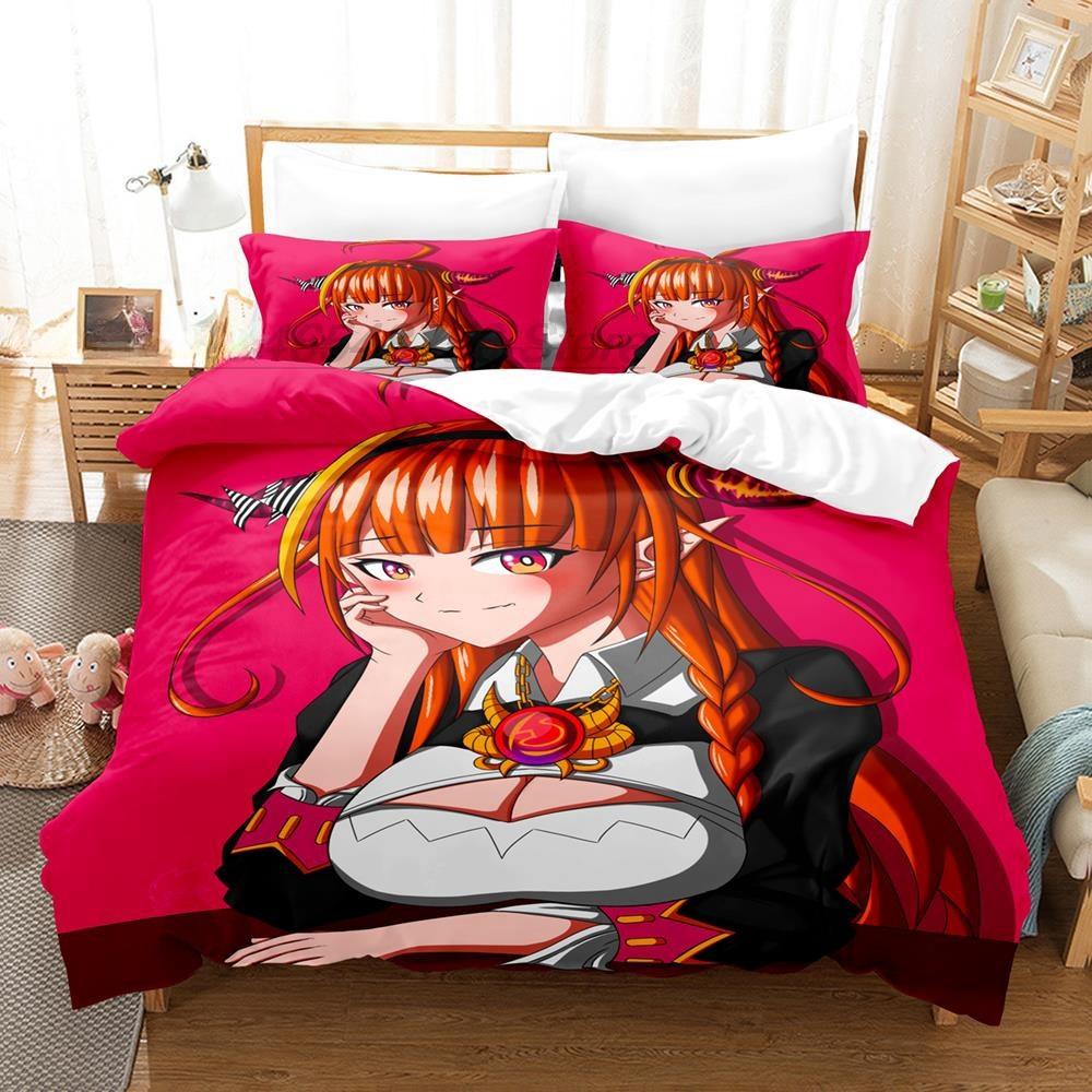 3D Printing Anime Kawaii Girls Kiryuu Coco Bedding Set Single Twin Full Queen King Size Bed Set Teenager Bedroom Duvetcover Sets