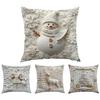 18x18 Inch Christmas Pillow Cases White Embossed Aesthetic Christmas Pillowcase 4 Pieces Christmas Couch Pillow Covers For Sofa