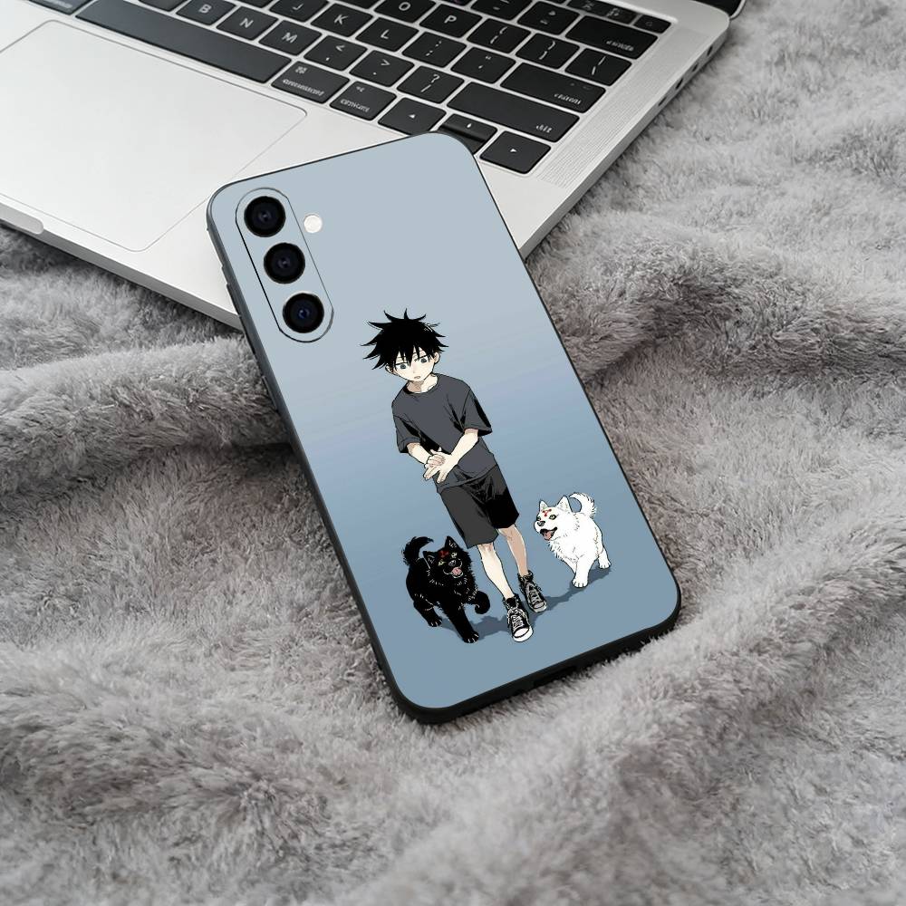 Megumi Fushiguro-J-Jujutsu- K-aisen Black Soft Silicone Phone Case for Samsung Galaxy A73, A71, A72, A70, A53, A52, A51