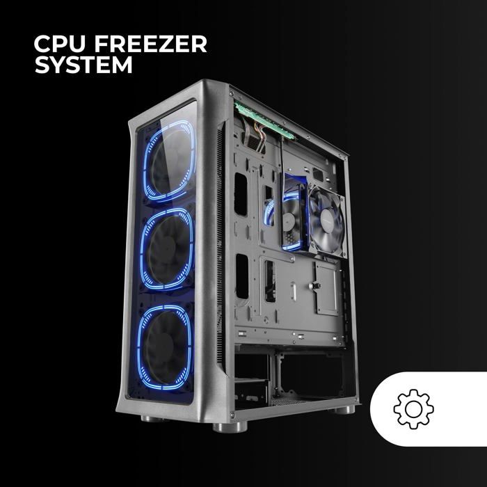 Mars Gaming Mc-neo Noir, Xxl E-atx Gaming Tower, Tempered Glass Side and Front Panels, 4 X 120mm Argb Fans + Fan