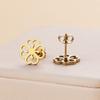 316L Stainless Steel Sakura Stud Earrings For Women Girls Gold Color Sweet Flower Fashion Ear Zircon Birthday Gifts Wholesale