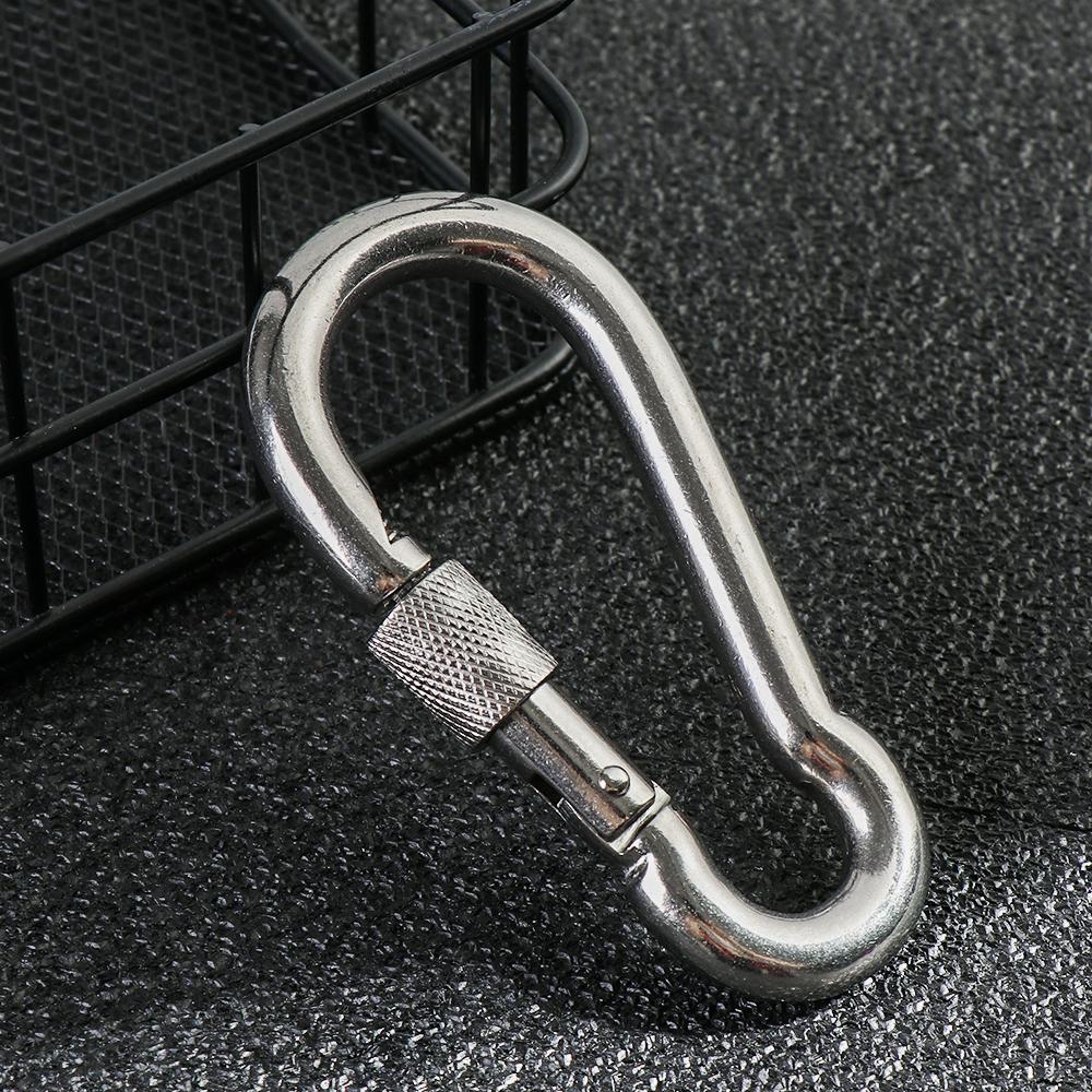 M4~M12 Camping Equipment 304 Stainless Steel Travel Kit Carabiner Safety Hook Lock Ring