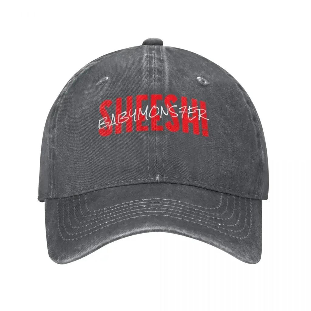 Babymonster Sheesh Kpop Unisex Baseballkappe Distressed Baumwollkappen Hut Vintage Outdoor-Aktivitäten Snapback-Kappe