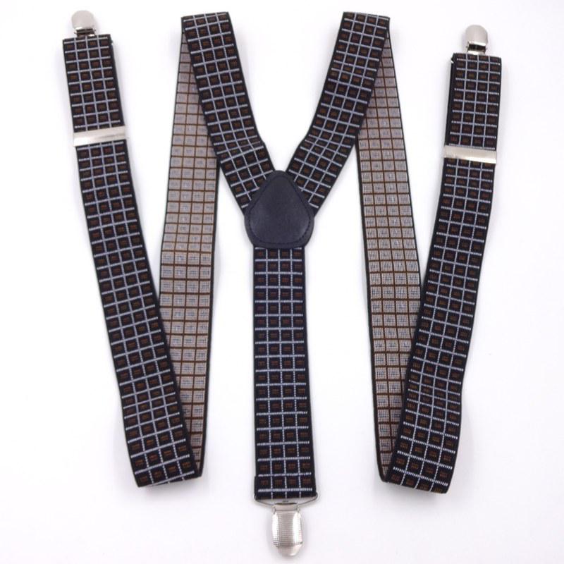 Adjustable Elastic Suspenders for Men & Women - Non-Slip Three-Clip Straps for Formal or Casual Wear