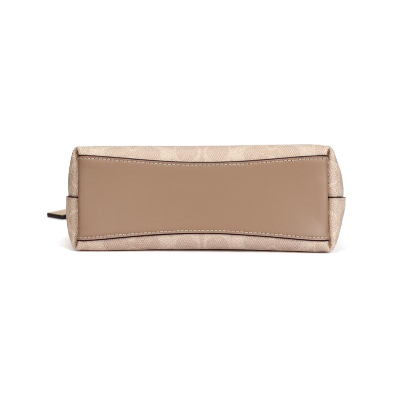 Coach Laurel 19 Small Shoulder Bag Signature Canvas Women Mini Hobo Handbag Two Detachable Straps Shoulder Crossbody Casual Gift CBH15-SVPWH