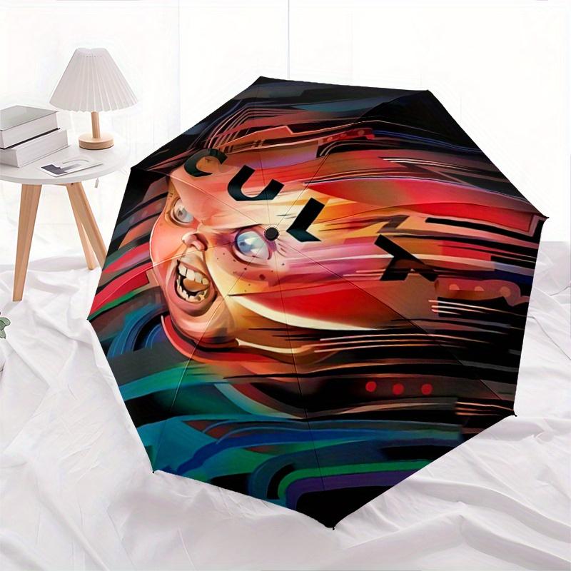 

1pc Chucky s Cult Design Automatic Opening and Closing Umbrella - Small Umbrella Suitable for Various Occasions Y019