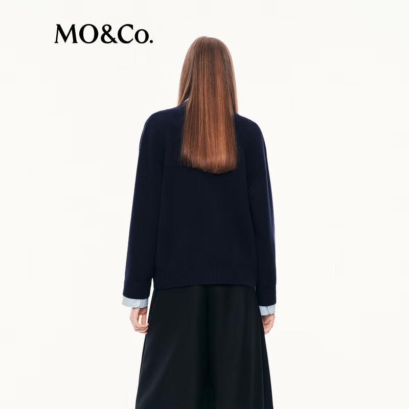 MO&Co. Women's 100% Wool V-Neck Loose Fit Sweater