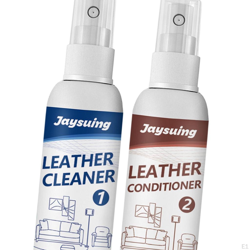 Leather Cleaner & Conditioner Set with Towel Sponge Care for Apparel