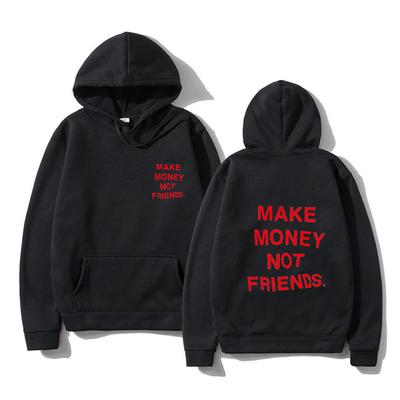 Women's Long Sleeves Women Hoodies Sweatshirts MAKE MONEY NOT FRIENDS Print Harajuku Hoodies Women Streetwear Hoody Clothes