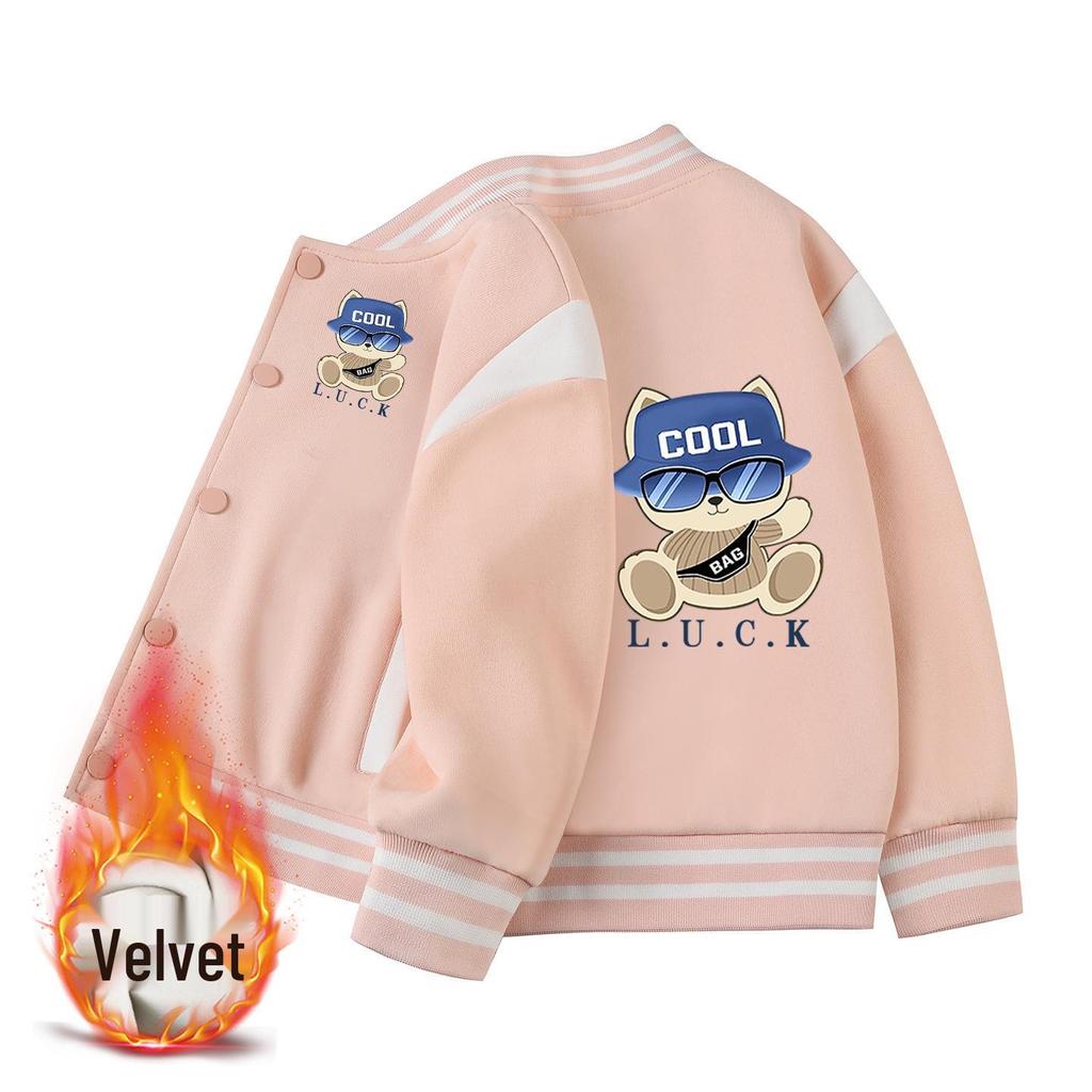 Jungen Koreanischer Stil Winter Baseballjacke mit Samt