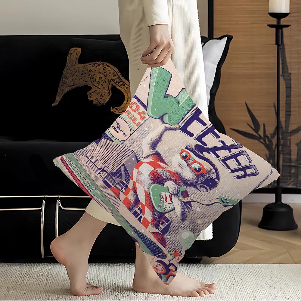 Weezer Music Band Pillow Cushion Cover Pillowcase Living Room Sofa Home Decor Customized