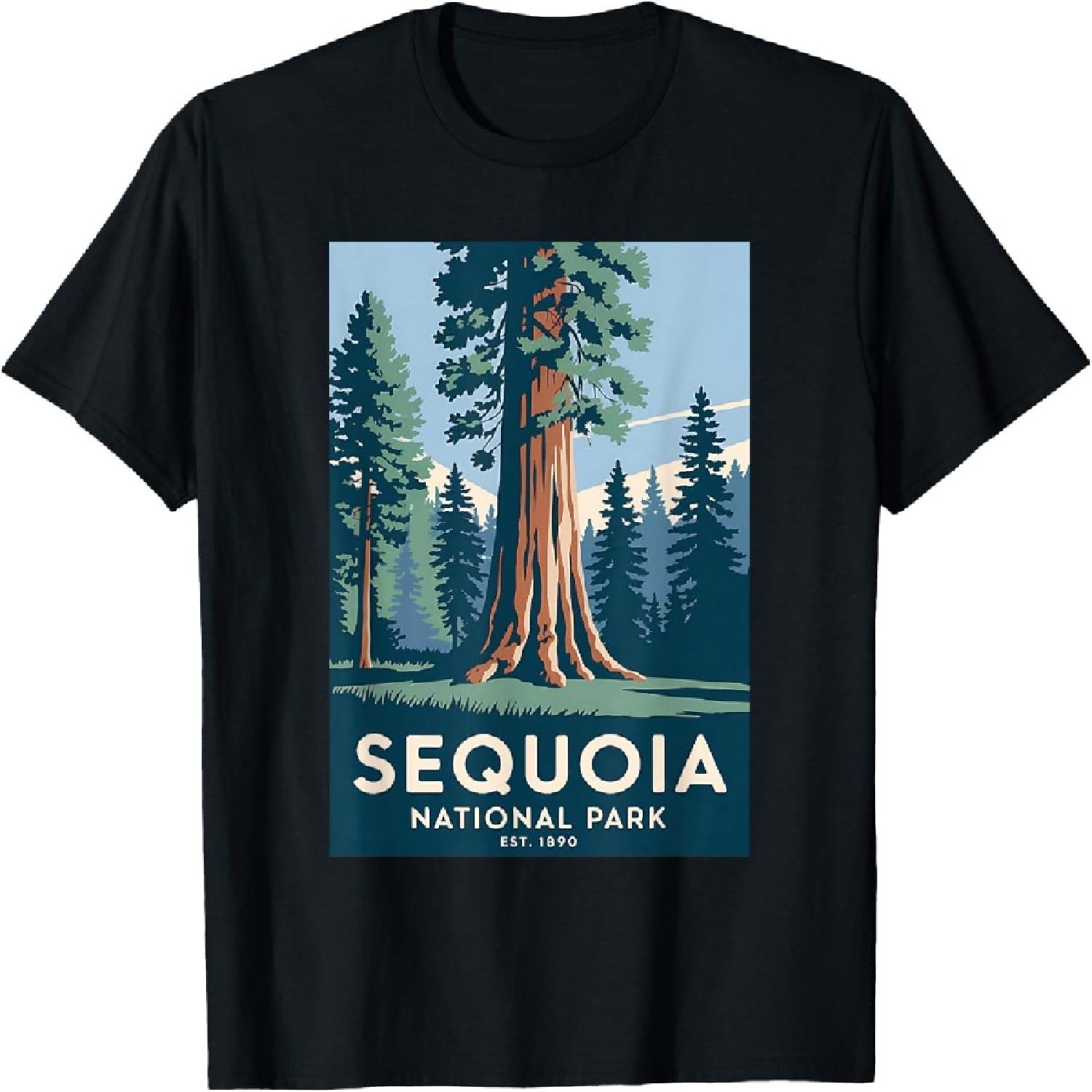 Sequoia National Park Vintage Camping Hiking Men Women Kids T-Shirt XXXXXL разноцветный