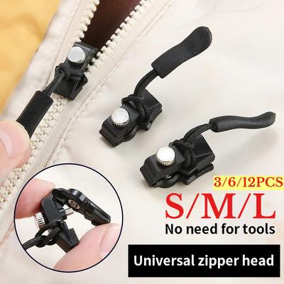 Puxador de Cursor de Zíper de Metal Destacável Universal Kit de Reparo Instantâneo Destacável Alavancas de Travamento de Reposição DIY para Roupas Bagagem