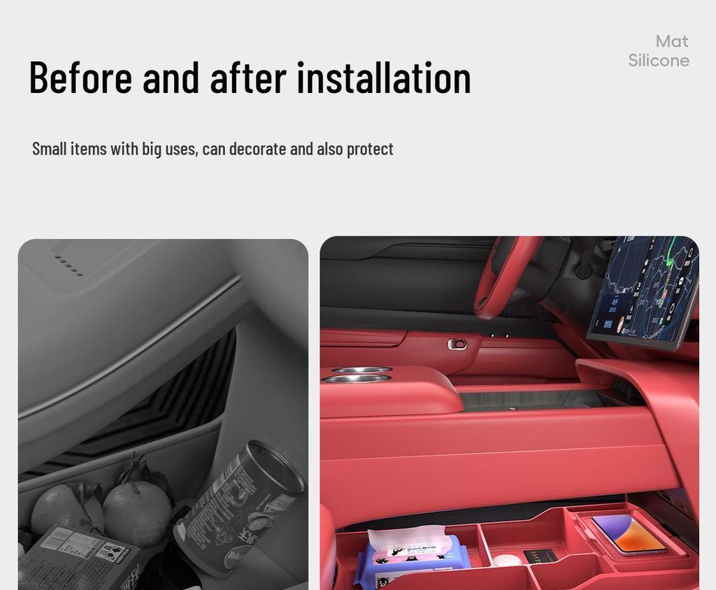 25 Avatr 06 Center Console Lower Storage Box - Silicone Organizer for Car Interior