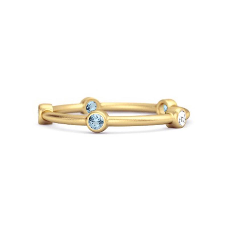 

Blue Topaz Bezel-Set Stacking Band Ring - 925 Sterling Silver Gold Vermeil 9.5 золотий/жовтий