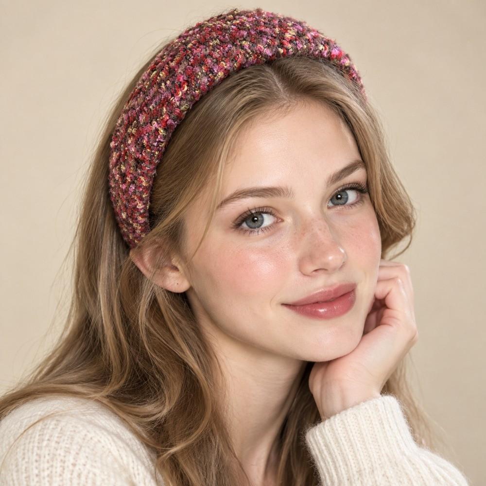 Anti-Slip Braided Headband Tweed Knitted Thick Knitted Headband For Women Daily Use