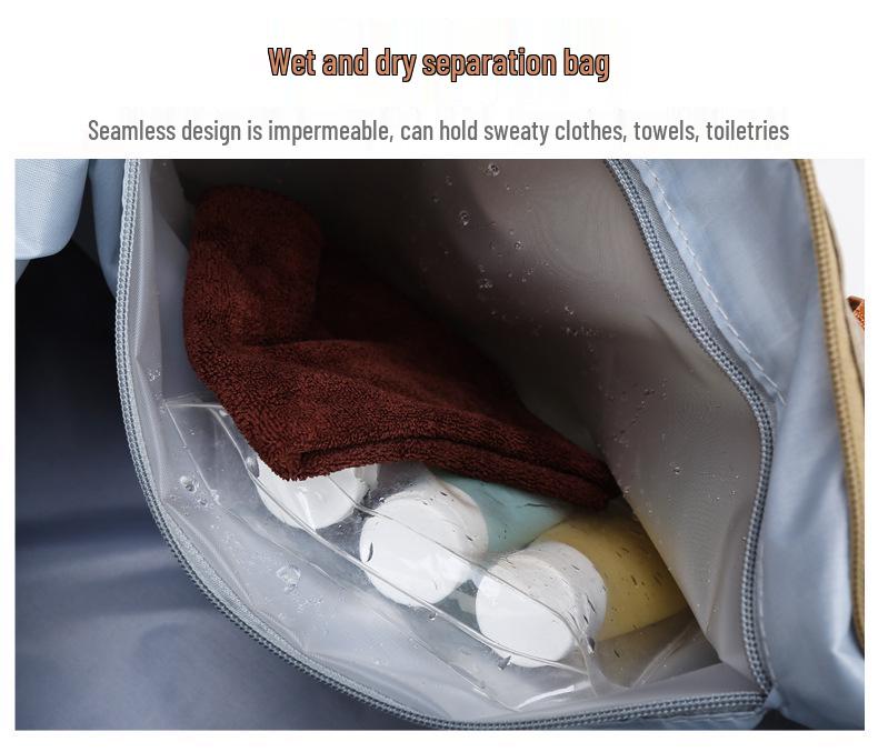 Trolley Handle Travel Bag: Large Capacity, Wet/Dry Separation, Print Logo, Independent Shoe Compartment