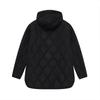 Womens Hooded Quilted Mid-Length Cotton Blend Coat Streetwear Loose Fit Fall 2025