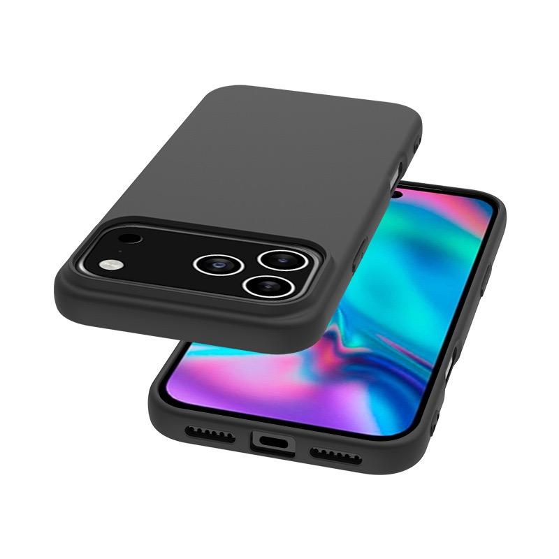 For iPhone 17 Pro Max Case Soft Matte Back TPU Black Phone Cover ,Large Cutout
