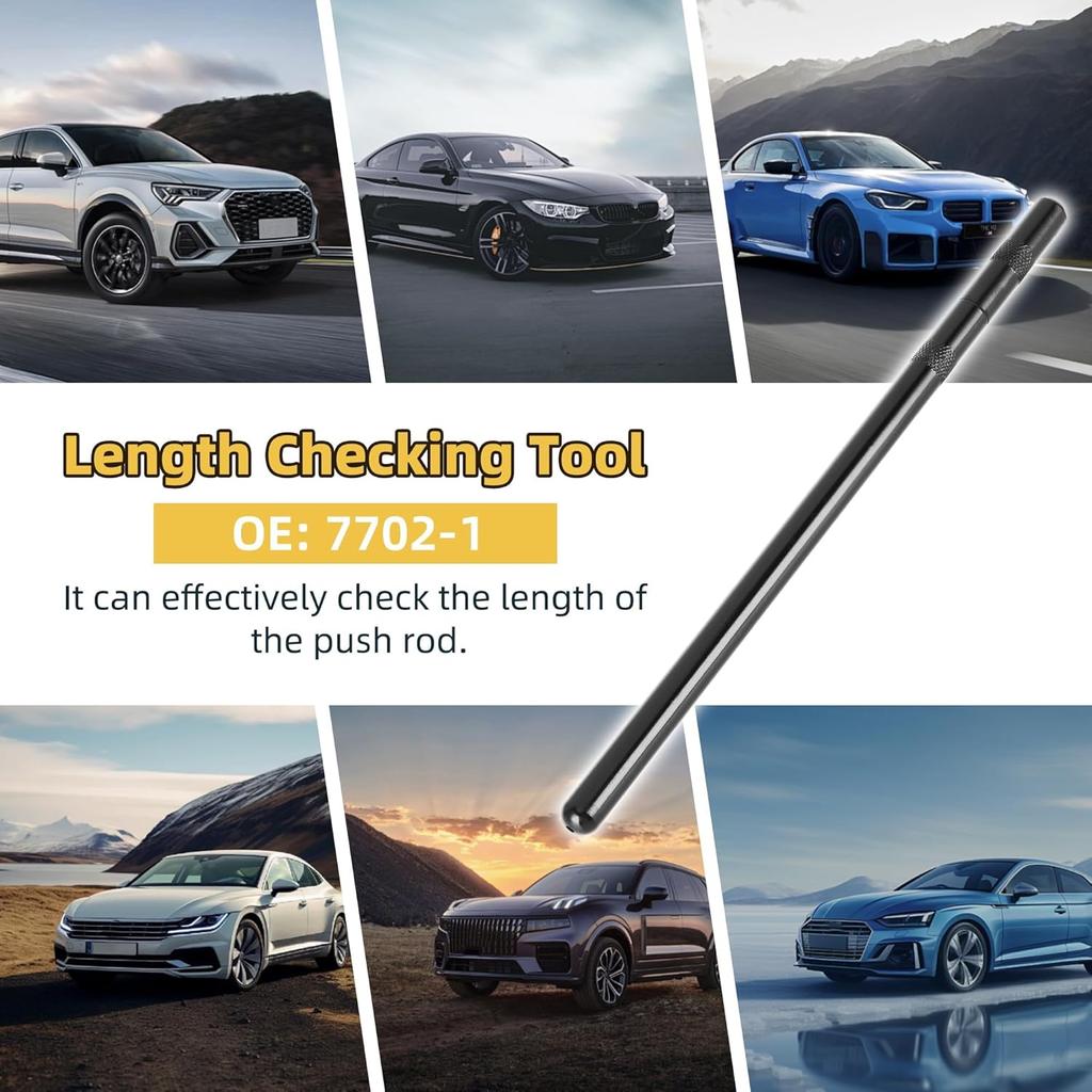 Acouto Stoßstangenlängenprüfer 6,8-7,8 Zoll Stoßstangenlängenprüfwerkzeug Stoßstangenmesswerkzeug Zahnradtiefenprüfer 7702-1 Eisen Schwarz Verstellbar