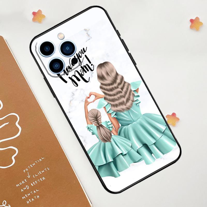 Familie Mom Girl Women Phone Case For iPhone 17 Pro Max 14 11 15 16 Pro Max 12 13 Mini 16 Plus 16e 17 Air Funda