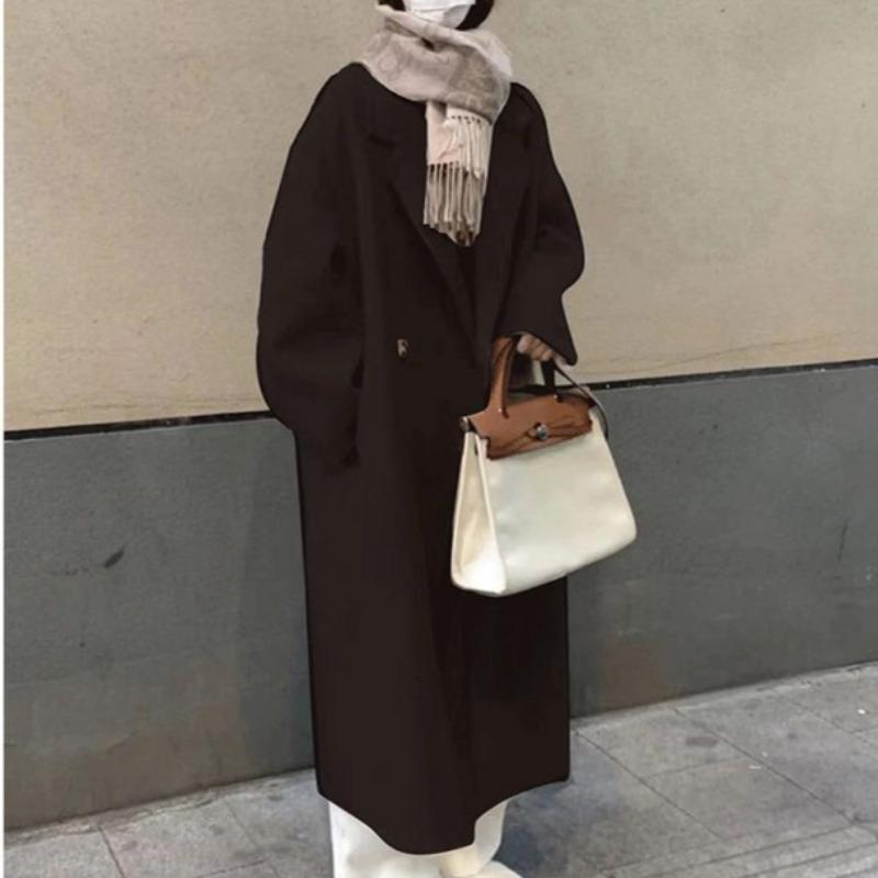 Autumn and Winter Women's New Woolen Long Coat