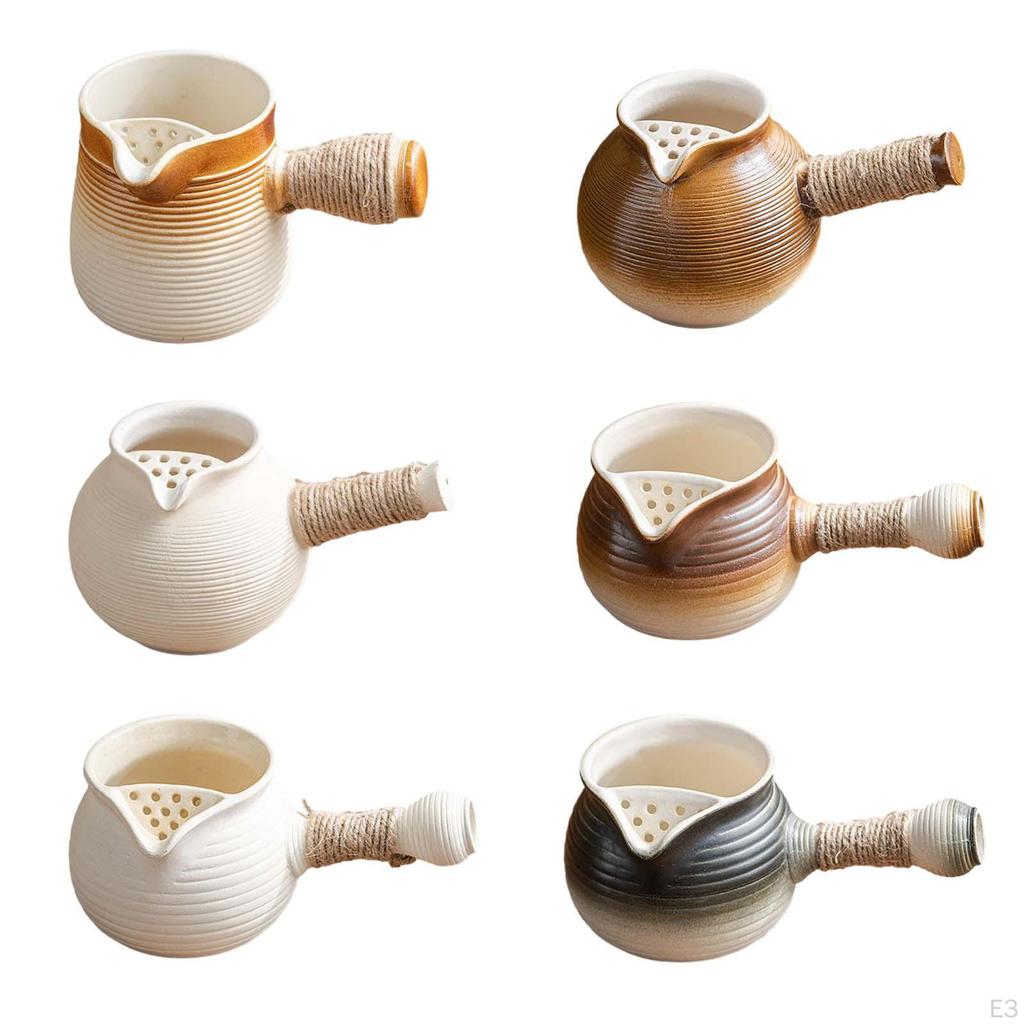 Ceramic Teapot Porcelain Tea Pot Maker Kettle with Rope Wrapped Handle for Household