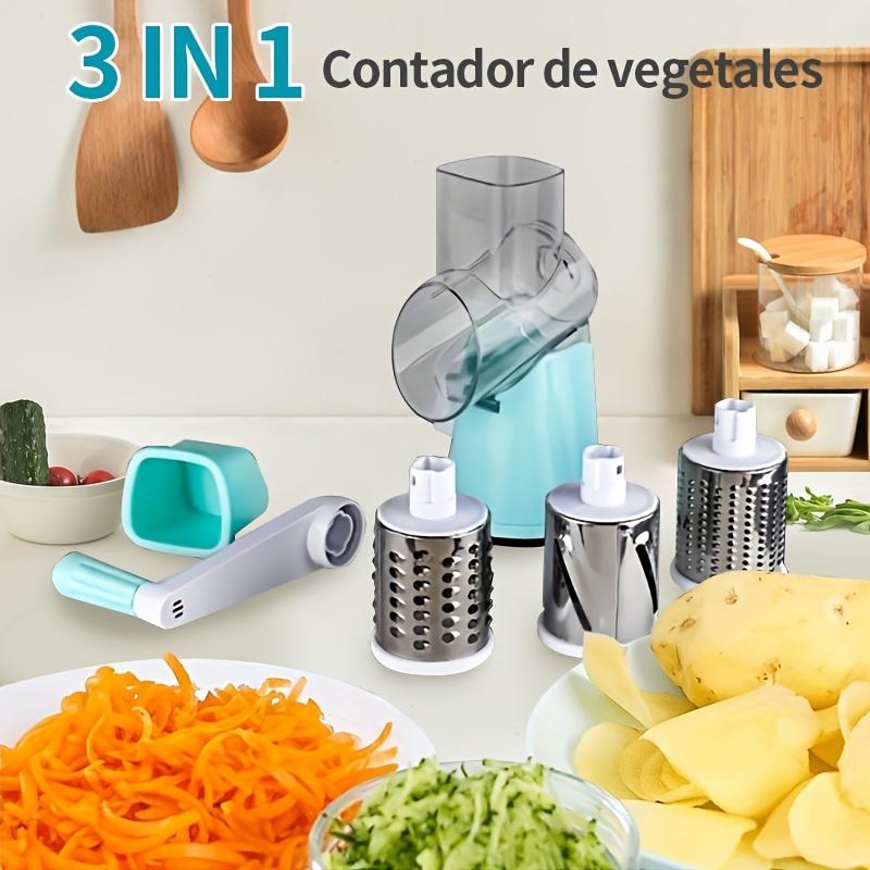 1 Set Super Efficient 3-in-1 Cheese Grater & Vegetable Slicer - Manual Food Processor for Effortless Kitchen Prep