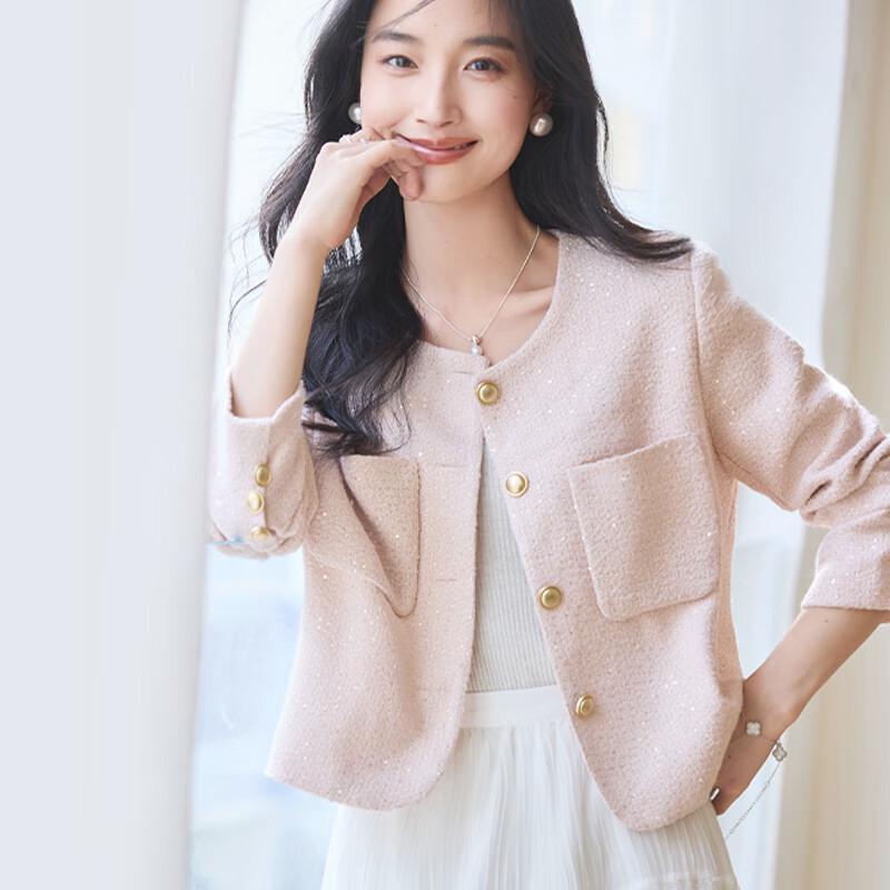 

VICTORIA&VERA Women s Sparkling Short Tweed Jacket M