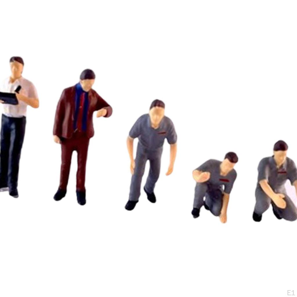 5 Pieces 1/64 Scale Diorama Figures Miniature Scene Hobby Character Repairman for Desktop Ornament
