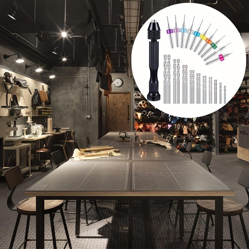 36Pcs/set Precision Hand Drill Set, Stainless Steel Needle Vise with 25 Twist Drills and 10 Carbide PCB Rotary Tools for Resin, Wooden Crafts