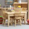 1:12 Miniature Wooden Dining Set: 5-Piece Table & Chairs
