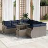 VidaXL Garden Lounge Set with Cushions 9 Pcs Grey Wicker Acacia, Outdoor Sofa Set, Garden Furniture, 3326612
