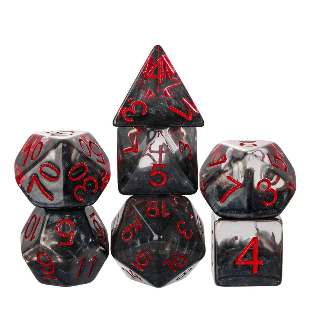 Cusdie Cool Magma DND Dice 7pcs Polyhedral Dice Set for Dungeons & Dragons Role Playing Board Games --Multiple Color Options