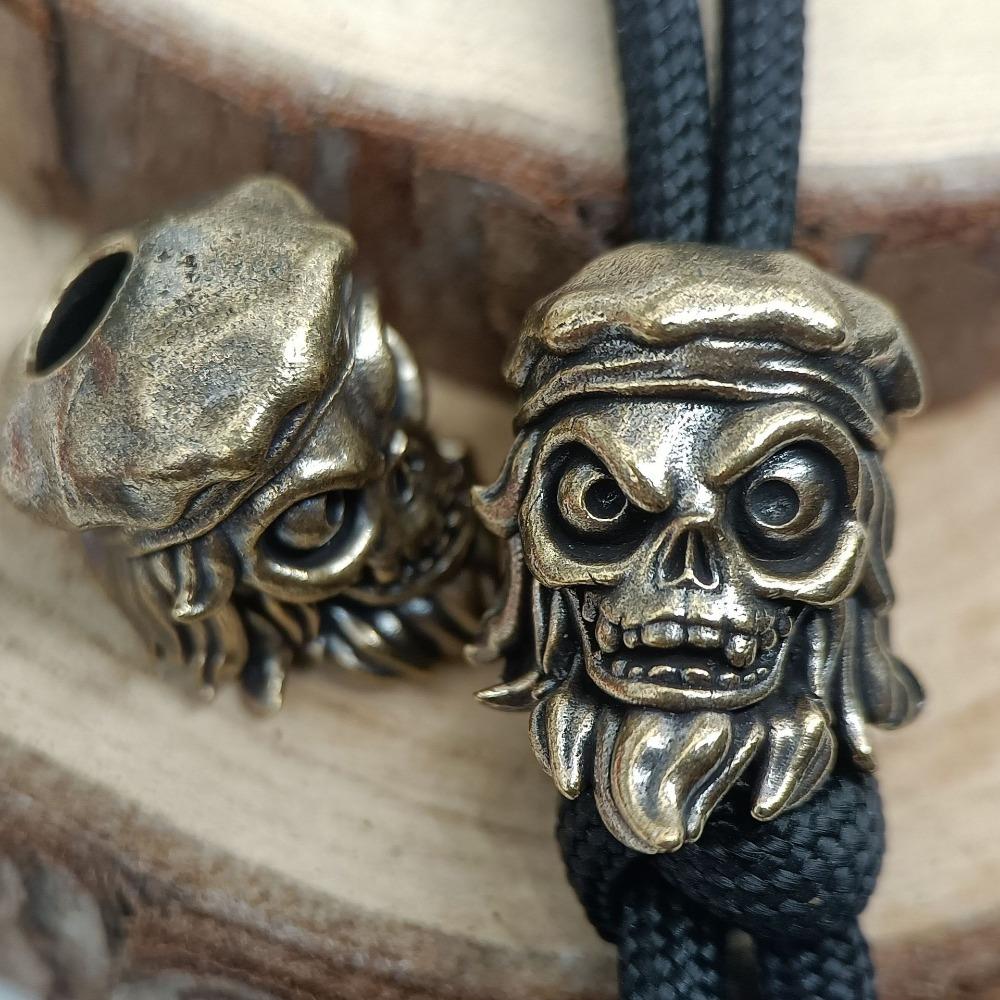 Sailor Skull Head Brass Knife Beads EDC DIY Woven Bracelets Lanyard Key Chain Pendants Accessories Outdoor Tool Hangings Charms