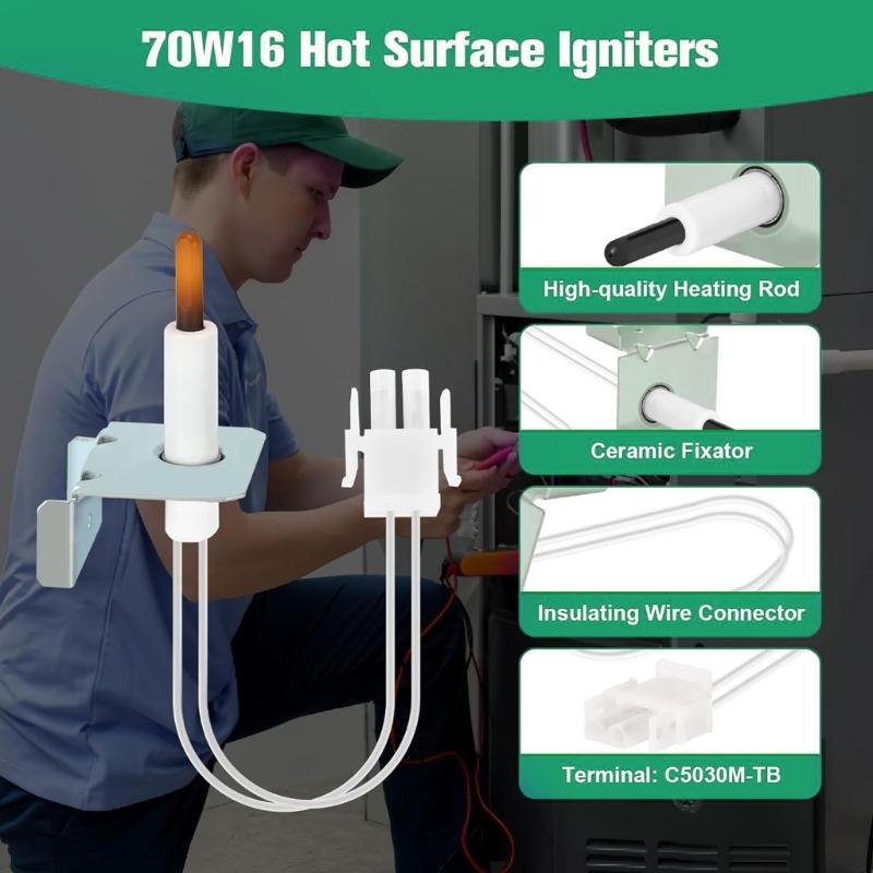 Durability Ceramics Heating Igniters 70W16 For Furnace Replacement Providing Stable Ignition