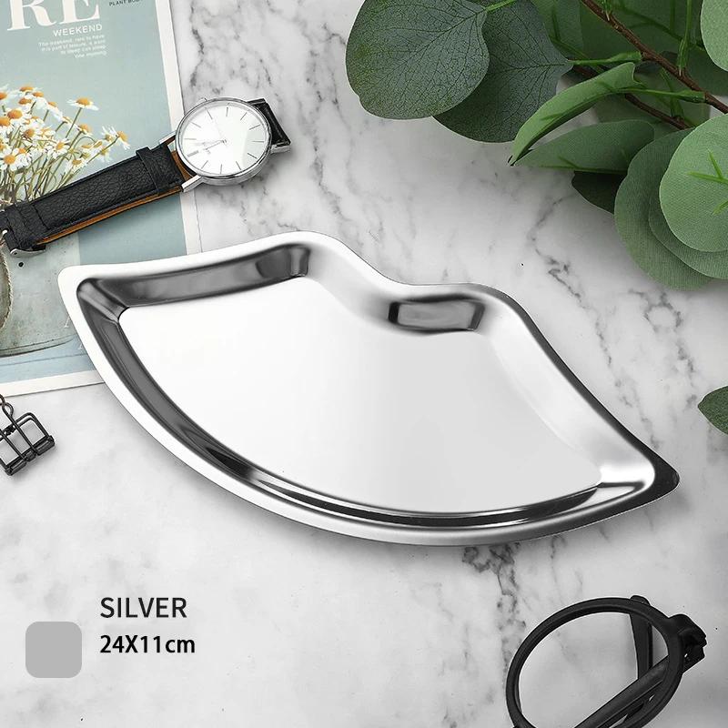 Modern Simple Stainless Steel Metal Water Drop Multi-shape Snack Tray Storage Jewelry Storage Metal Decoration Storage Organizer