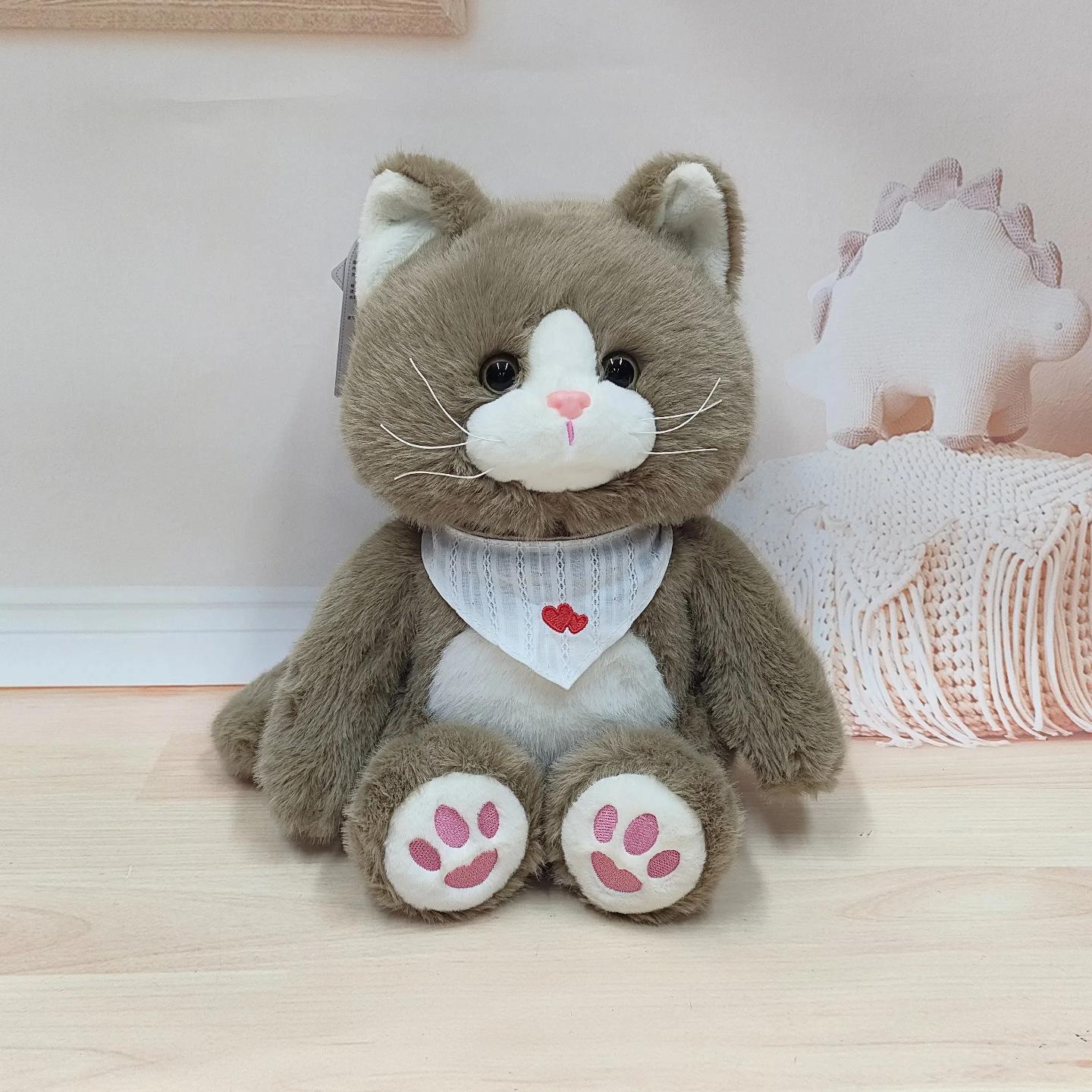 

Кожаный кролик какао корова кошка плюшевая игрушка для сопровождения и успокоения милая кукла-кошка кукла детская игрушка 35cm серый