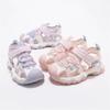 Girls Open Toe Sandals With Adjustable Strap PU Mesh Beach Shoes Kids 4-16 Years