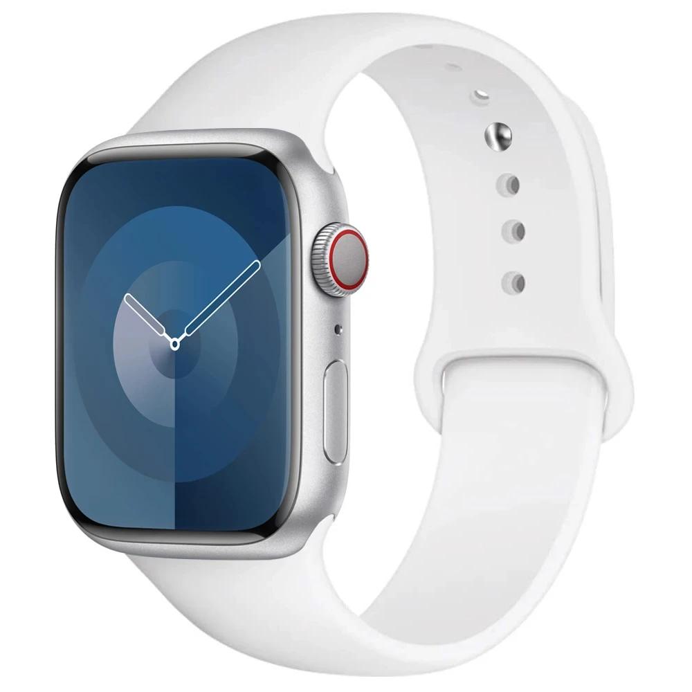 

Силіконовий Ремінець Для Apple Watch ремінець 44мм 45мм 40мм 41мм 42-46мм 49мм спортивний браслет iwatch серії 11-10-9-8 7 6 5 4 SE-Ultra 2/3 44-45-49-46mm SM