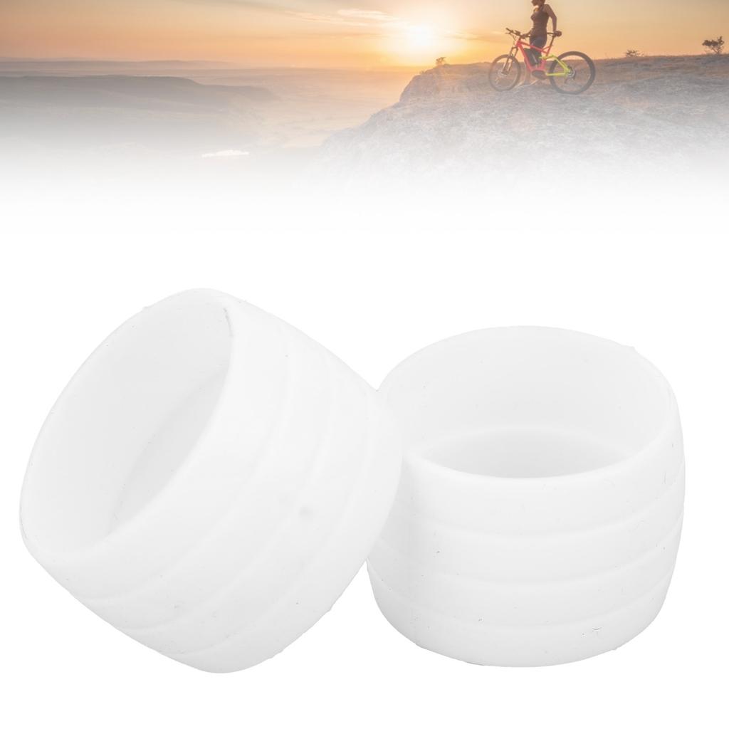 Bike Silicone Elastic Strap Fixing Ring Tape Plug Bike Handlebar Fixing Belt Ring SleeveWhite
