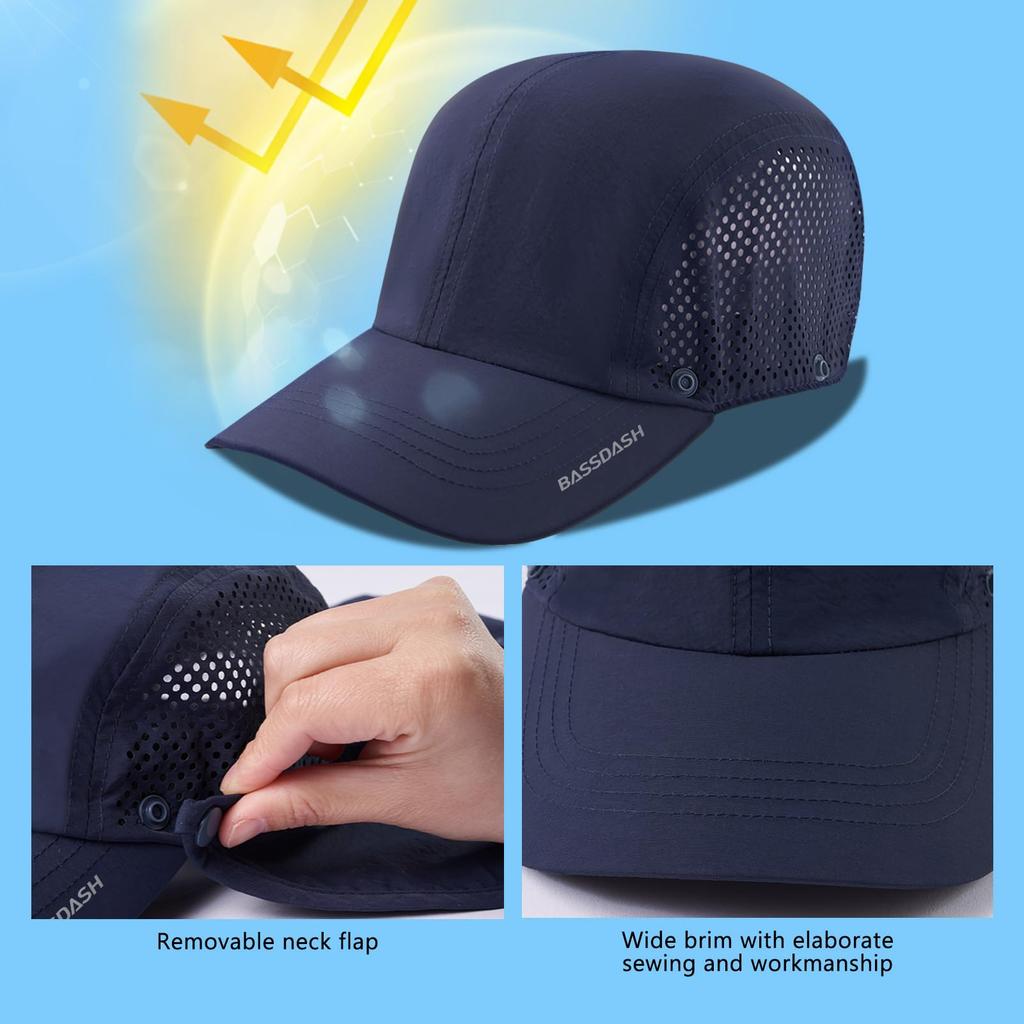 Bassdash Angel-UV-Baseballkappe für Herren und Damen Schnelltrocknende Mütze, Leicht, Schutz,