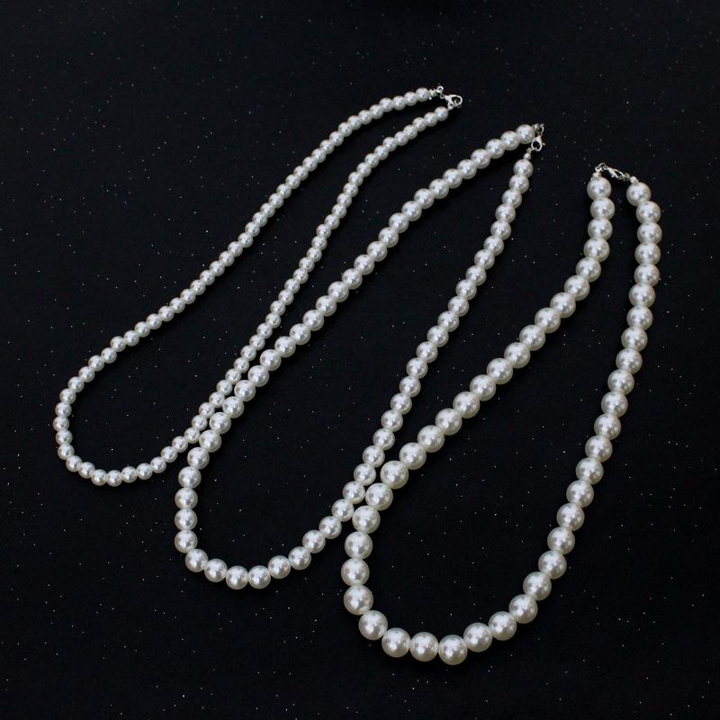 Pearl Necklace Minimalist Fashion ABS Pearl Chain Simple Stylish Daily Wear Jewelry