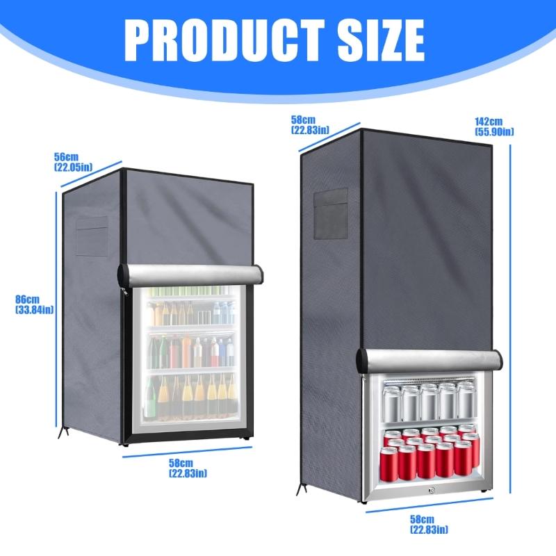 Waterproof Upright Freezer Lid with Zipper Dustproof Refrigerator Cover With Enhanced Durability For Outdoor Use