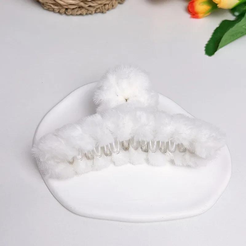 Fluffy Plush Faux Fur Big Crab Hair Claw Clips Women Girls Winter Ponytail Holder Hair Barrettes Clamps Hair Accessories Cheap