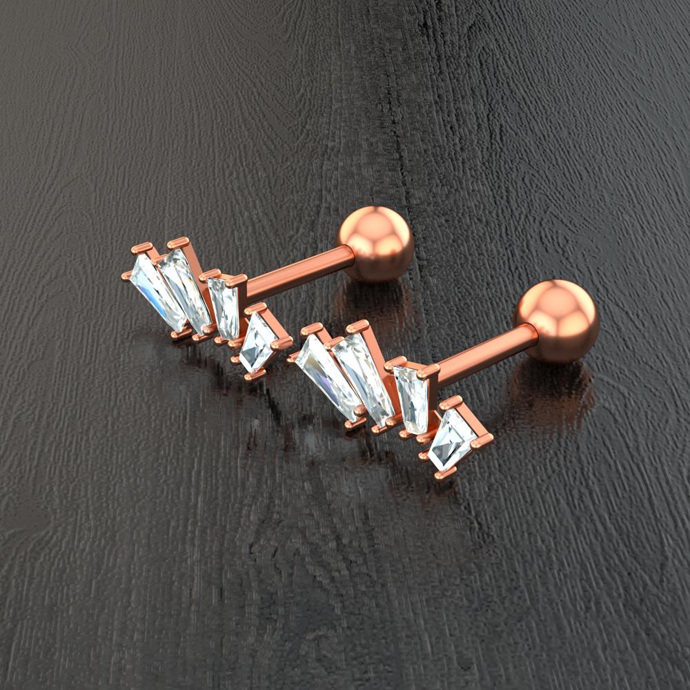 Set 10 Stainless Steel Bar Cartilage Piercing Studs Star Heart Flower Moon Rook Earlobe Screw Statement Earrings Tragus Conch